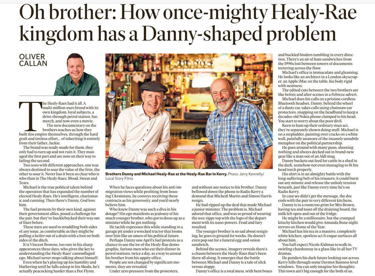 Oliver Callan: “Oh brother: How once-mighty Healy-Rae kingdom has a Danny-shaped problem”
