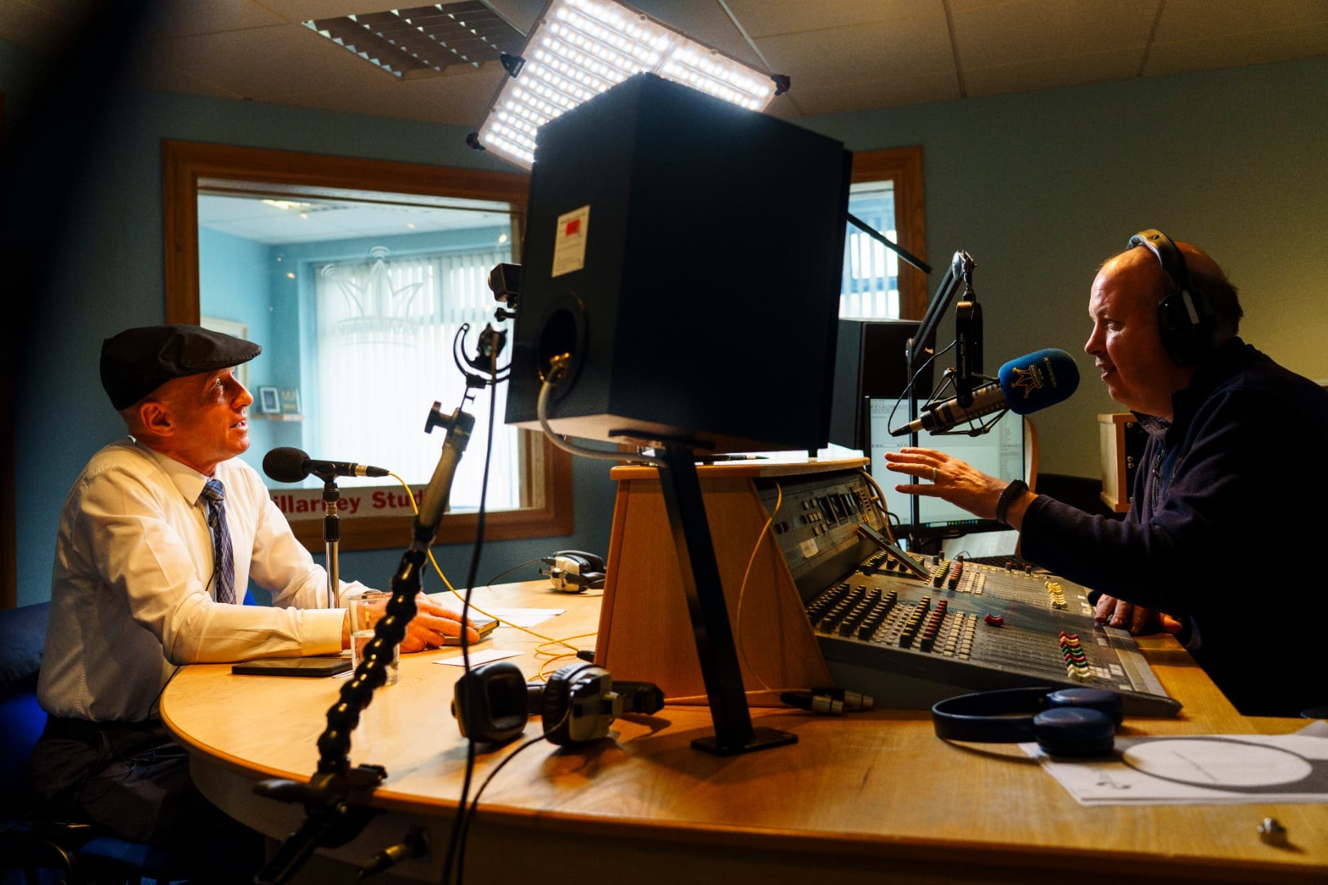 Michael Healy-Rae being interviewed live in Killarney radio studios