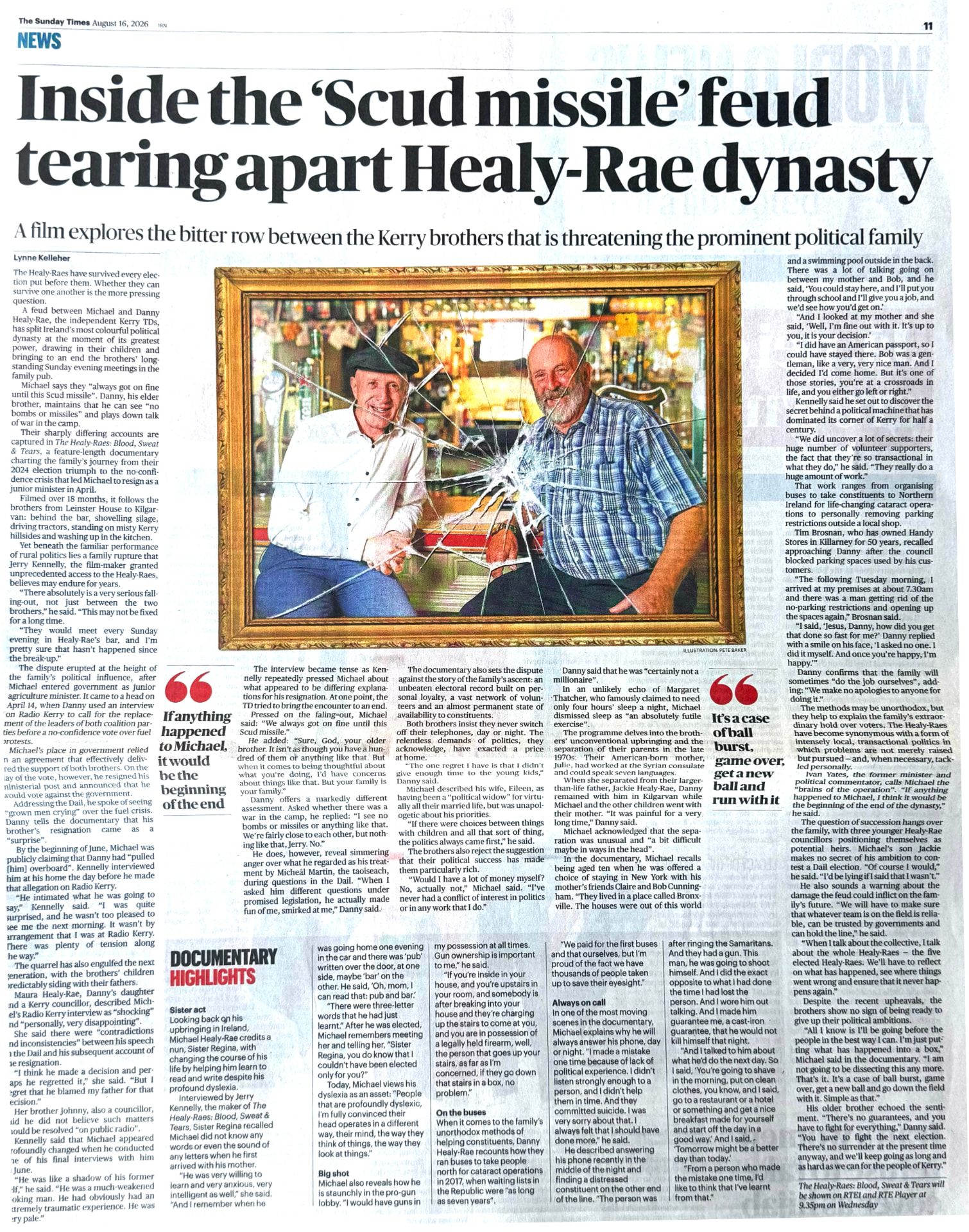 The Sunday Times, 16 August 2026 — Lynne Kelleher: “Inside the ‘Scud missile’ feud tearing apart Healy-Rae dynasty”